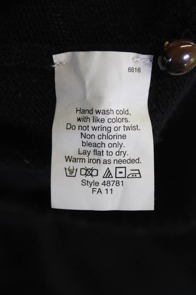 J Crew Womens Button Down Cardigan Sweater Black Wool Blend Size Small