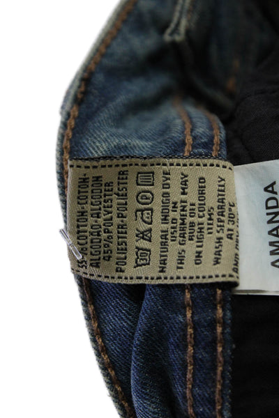 DL1961 Womens Cotton Distressed Zippered Amanda Skinny Jeans Blue Size 30