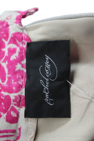 Rachel Comey Womens Silk Zippered Floral Print Knee Length Skirt Pink Size 4