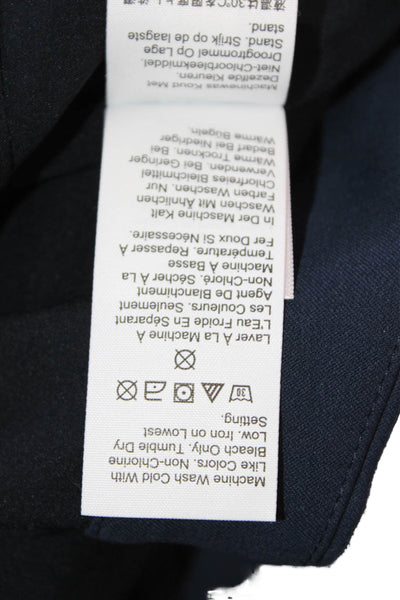 J Crew Womens Cotton Zippered Knee Length Straight Skirt Blue Size 8
