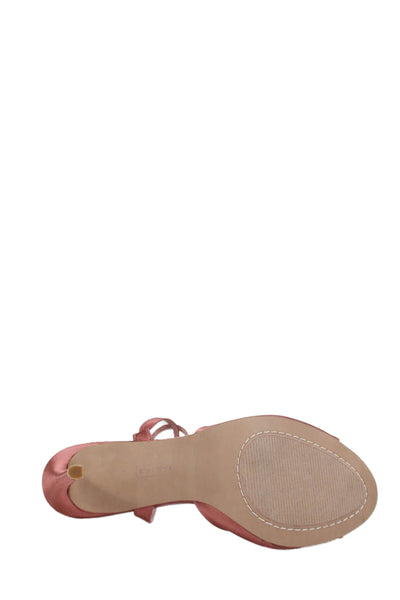 STEVEN BY STEVE MADDEN Womens Satin Ankle Strap Sandal Heels Pink Size 9 Medium