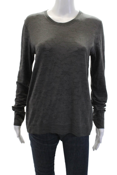 Lululemon Womens Long Sleeve Solid Activewear T Shirt Gray Size M