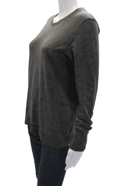 Lululemon Womens Long Sleeve Solid Activewear T Shirt Gray Size M