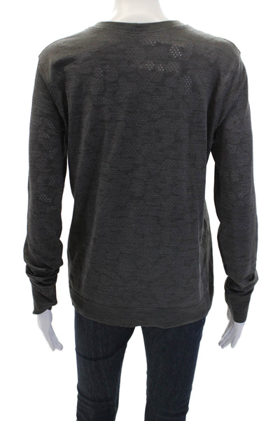 Lululemon Womens Long Sleeve Solid Activewear T Shirt Gray Size M