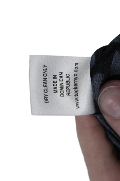 Tucker Womens Silk ANimal Print High Neck Long Sleeve Blouse Top Black Size S