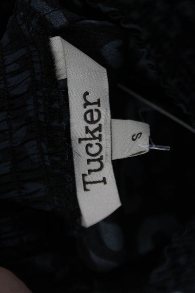 Tucker Womens Silk ANimal Print High Neck Long Sleeve Blouse Top Black Size S