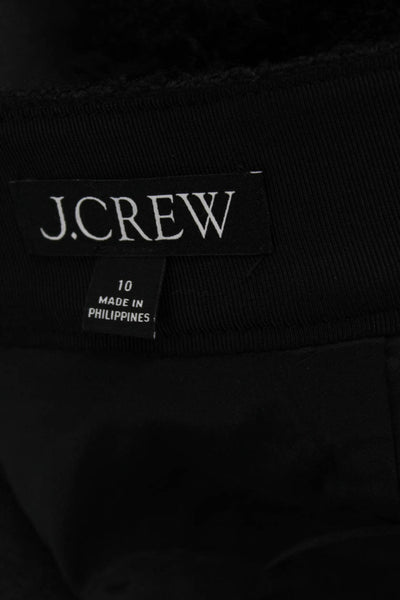 J Crew Womens Back Zip Double Pocket Front Tweed Mini Skirt Black Size 10