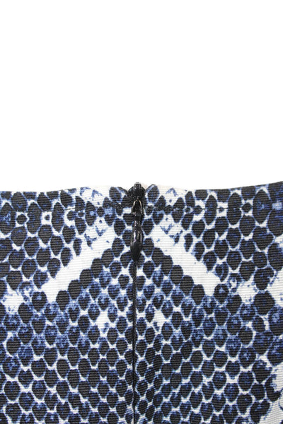 Nanette Lepore Womens Snakeskin Print Sleeveless A-Line Mini Dress Blue Size 12