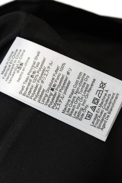 J Crew Womens Back Zip Short Sleeve Crew Neck Satin Mini Dress Black Size 10