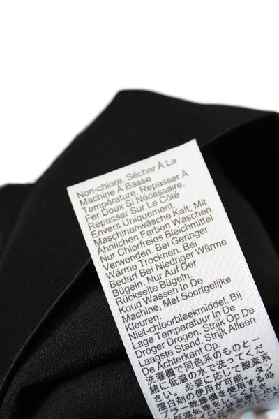 J Crew Womens Back Zip Short Sleeve Crew Neck Satin Mini Dress Black Size 10
