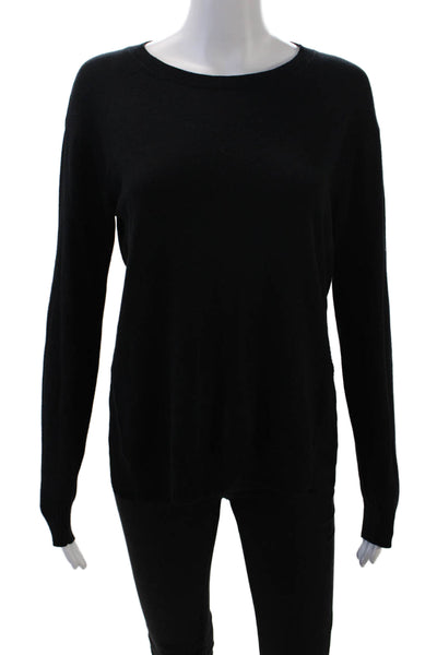 Comptoir Des Cotonniers Womens Long Sleeve Scoop Neck Sweater Black Size Medium