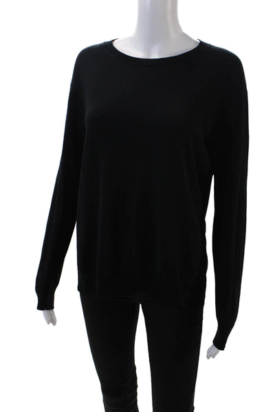 Comptoir Des Cotonniers Womens Long Sleeve Scoop Neck Sweater Black Size Medium