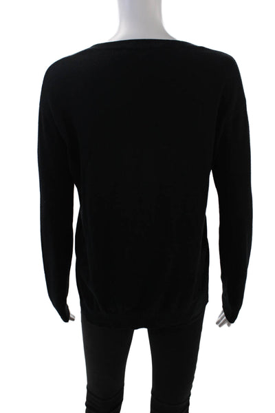 Comptoir Des Cotonniers Womens Long Sleeve Scoop Neck Sweater Black Size Medium