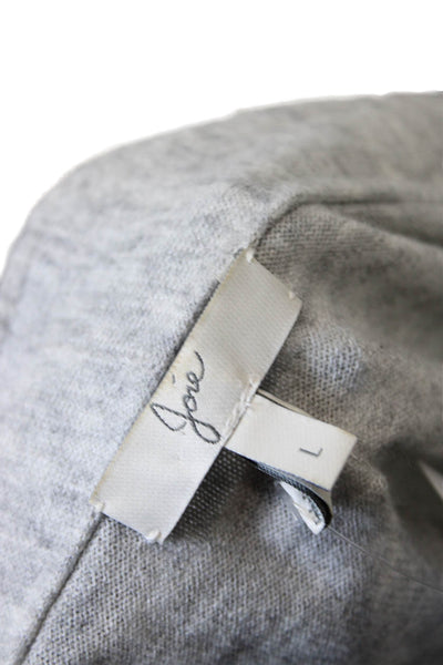 Joie Womens Long Sleeve Open Front Knit Cardigan Sweater Gray Size Large