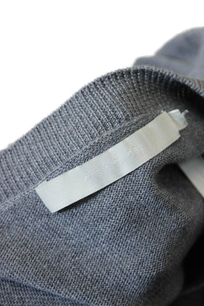 One Grey Day Womens Tiered Long Sleeve Scoop Neck Sweater Gray Silk Size Small