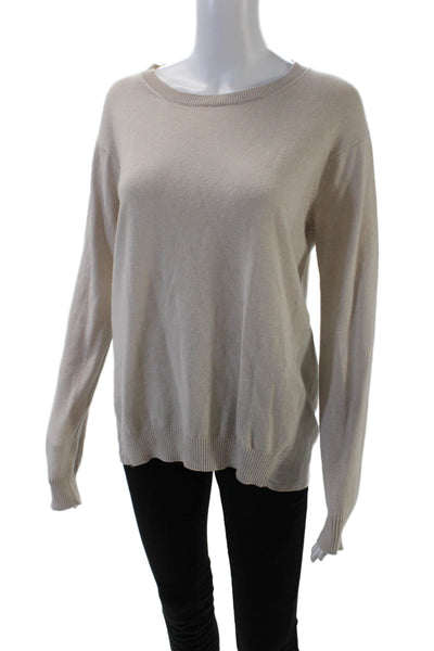 Comptoir Des Cotonniers Womens Long Sleeve Scoop Neck Sweater Beige Size Medium