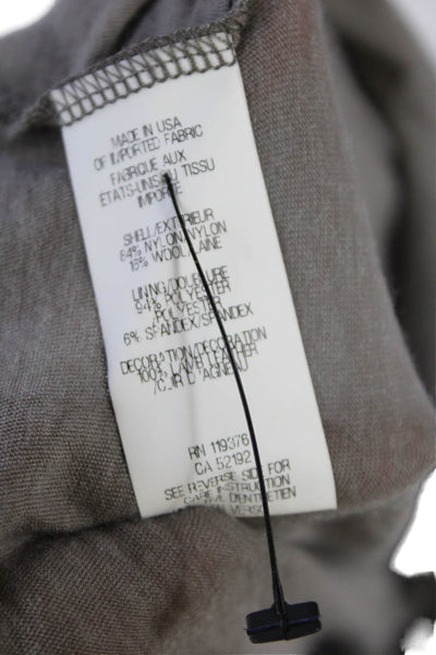 Helmut Lang Womens Leather Round Neck Zip Back Sleeveless Tank Top Gray Size S