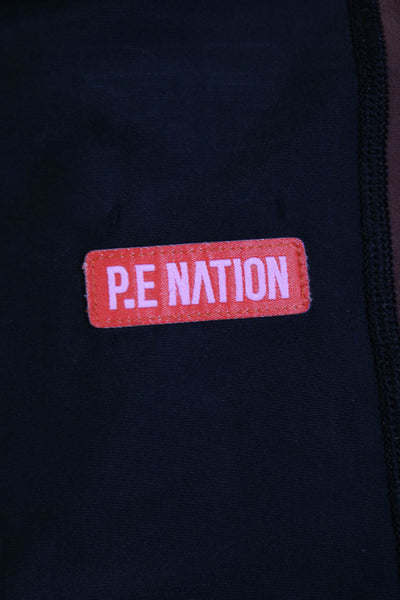 PE Nation Womens Graphic Print Elastic High Waisted Leggings Black Size S