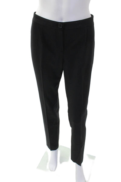 Theory Womens Wool Tailored Slim Fit Straight Leg Zip Fly Pants Black Size 4