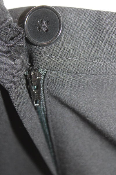 Theory Womens Wool Tailored Slim Fit Straight Leg Zip Fly Pants Black Size 4