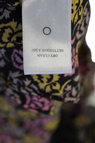 ALC Womens Silk Floral Print Smocked Off the Shoulder Blouse Multicolor Size 4