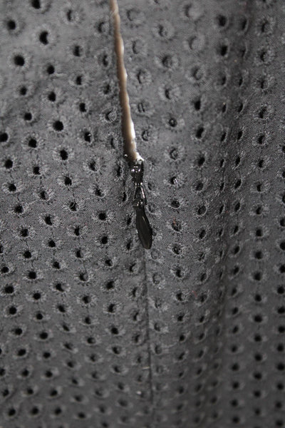 J Crew Womens Cotton Eyelet Detail Short Sleeve Mini Dress Black Size 12