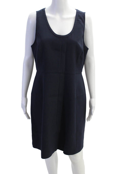 J Crew Womens Sleeveless Knee Length A Line Dress Navy Blue Size 12