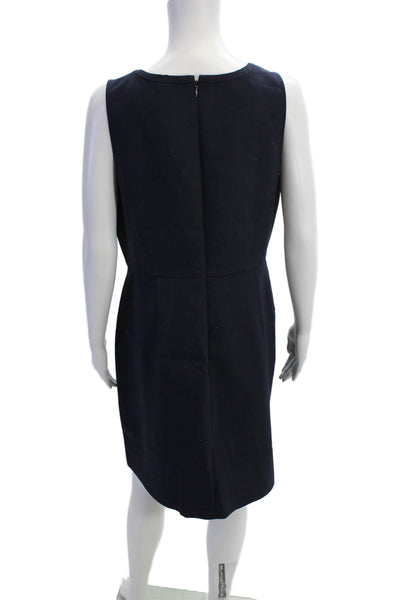 J Crew Womens Sleeveless Knee Length A Line Dress Navy Blue Size 12