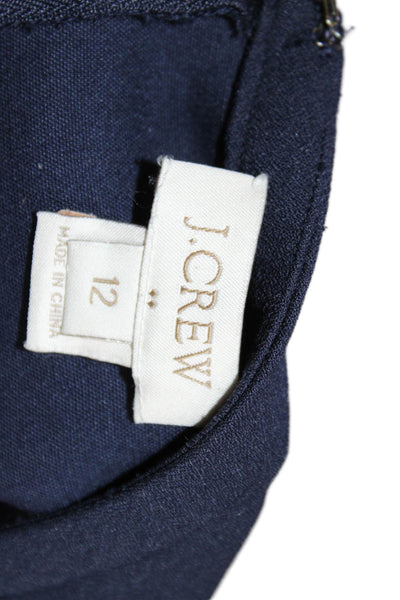 J Crew Womens Sleeveless Knee Length A Line Dress Navy Blue Size 12