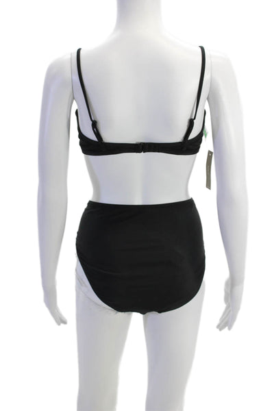 J Crew Womens High Rise Bikini Bathing Suit Black Size Extra Large 34/D
