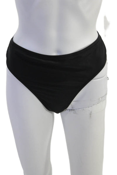 J Crew Womens High Rise Bikini Bathing Suit Black Size Extra Large 34/D