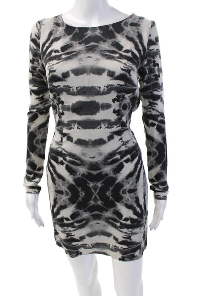 Mara Hoffman Womens Silk Long Sleeve Strappy Back Bodycon Dress Black Size 2
