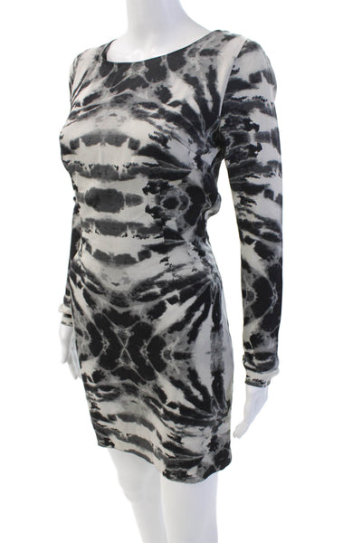 Mara Hoffman Womens Silk Long Sleeve Strappy Back Bodycon Dress Black Size 2
