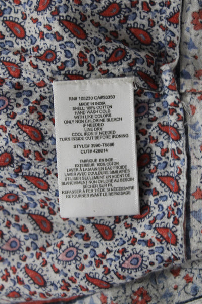 Joie Womens Sleeveless Keyhole Paisley Printed Blouse White Blue Size Medium