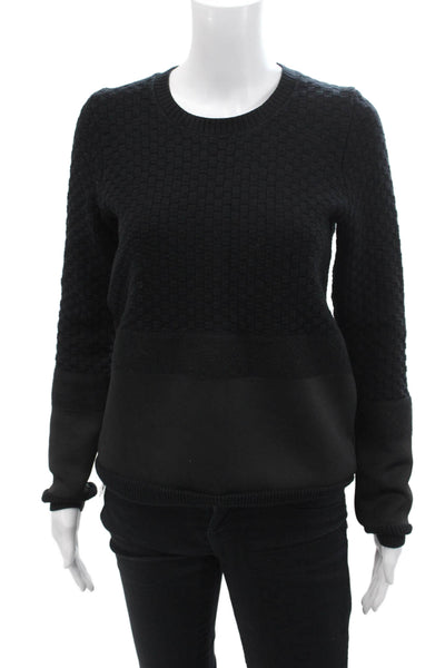 Comptoir Des Cotonniers Womens Long Sleeve Crew Neck Sweater Black Wool Small