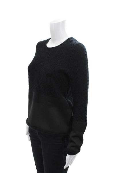 Comptoir Des Cotonniers Womens Long Sleeve Crew Neck Sweater Black Wool Small