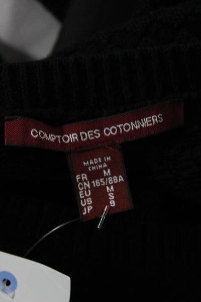 Comptoir Des Cotonniers Womens Long Sleeve Crew Neck Sweater Black Wool Small