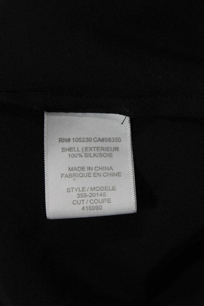 Joie Womens Scoop Neck Ribbed Knit Trim Silk Tank Top Black Size Small