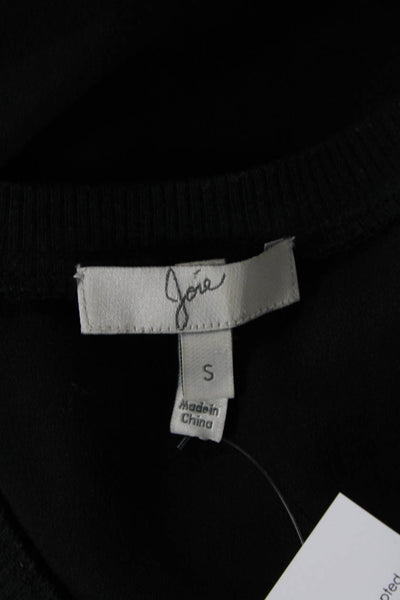 Joie Womens Scoop Neck Ribbed Knit Trim Silk Tank Top Black Size Small