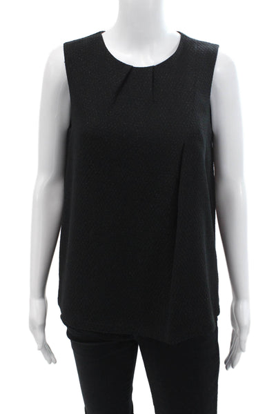 Comptoir Des Cotonniers Womens Back Zip Scoop Neck Knit Top Black Size Small