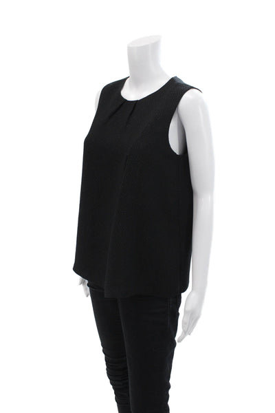 Comptoir Des Cotonniers Womens Back Zip Scoop Neck Knit Top Black Size Small