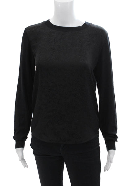 Comptoir Des Cotonniers Womens Long Sleeve Scoop Neck Sweater Black Size Large