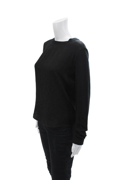 Comptoir Des Cotonniers Womens Long Sleeve Scoop Neck Sweater Black Size Large