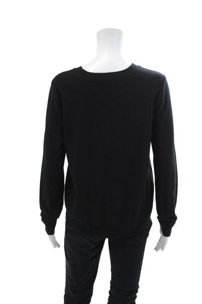 Comptoir Des Cotonniers Womens Long Sleeve Scoop Neck Sweater Black Size Large