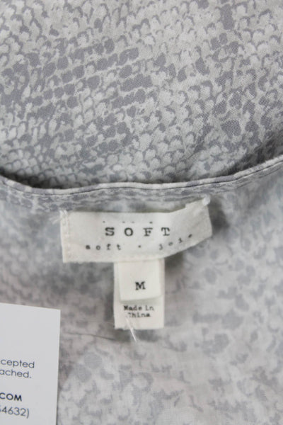 Soft Joie Womens Short Sleeve Scoop Neck Snakeskin Printed Dress Gray Medium