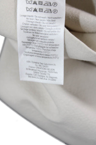 Comptoir Des Cotonniers Womens Sleeveless V Neck Shift Dress White Cotton Size 2