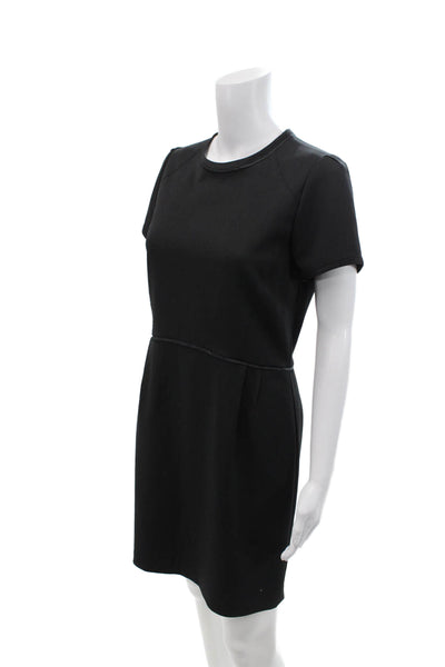 Comptoir Des Cotonniers Womens Back Zip Crew Neck Peplum Dress Black Size IT 40