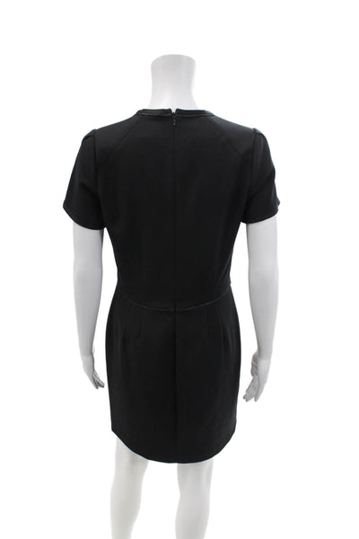 Comptoir Des Cotonniers Womens Back Zip Crew Neck Peplum Dress Black Size IT 40