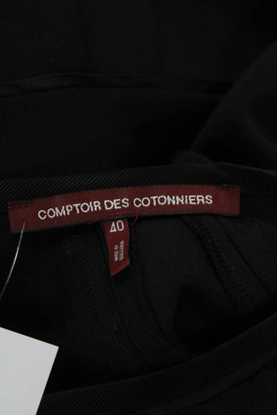 Comptoir Des Cotonniers Womens Back Zip Crew Neck Peplum Dress Black Size IT 40