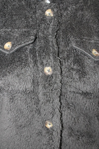 Vintage Havana Womens Long Sleeves Button Down Shirt Black Size Extra Large